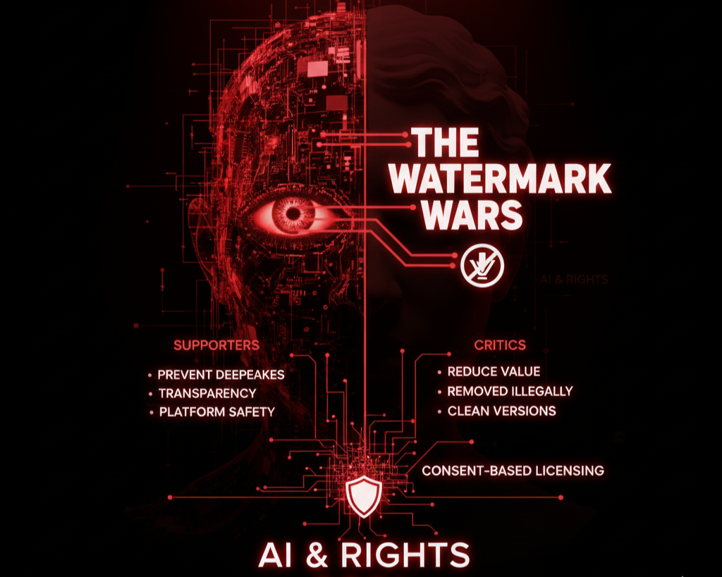 AI-generated video apps & creator rights image descrption